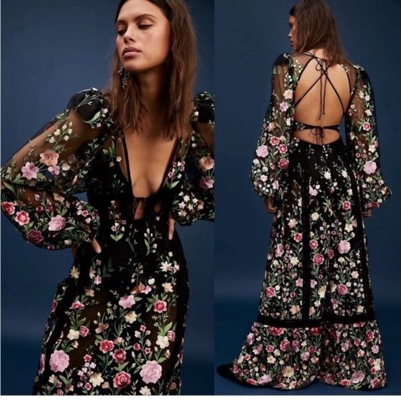 NWT For Love and Lemons Luna Maxi Dress XS‎ - Picture 1 of 8